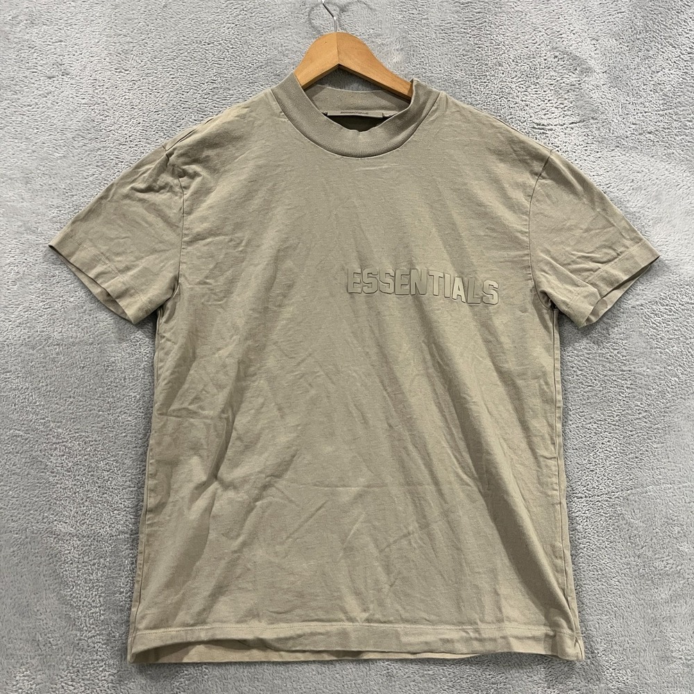 Fear of God Essentials T Shirt Men XS Desert Taupe SS22 Tonal Logo Oversized FOG